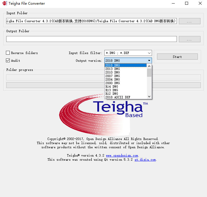 Teigha File Converter 4.3.2(CAD版本转换,支持2018DWG)-玉桂狗